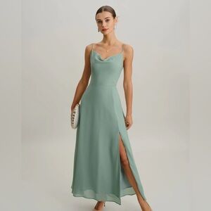 Rihoas Elegant Green Sleeveless Dress